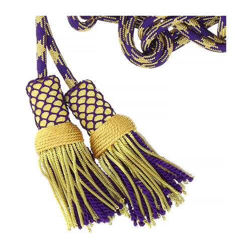 XL priest's cincture purple gold color ribbon bow, 5 meters luxury 4