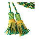 Luxury XL cincture for priest with cannetille, mint green and gold s3