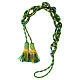 Luxury XL cincture for priest with cannetille, mint green and gold s6