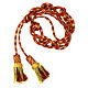 Luxury XL cincture for priest with cannetille, red and gold s1