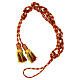 Luxury XL cincture for priest with cannetille, red and gold s6