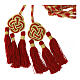 Rope priest cincture red gold rosette three bows tripolino s3