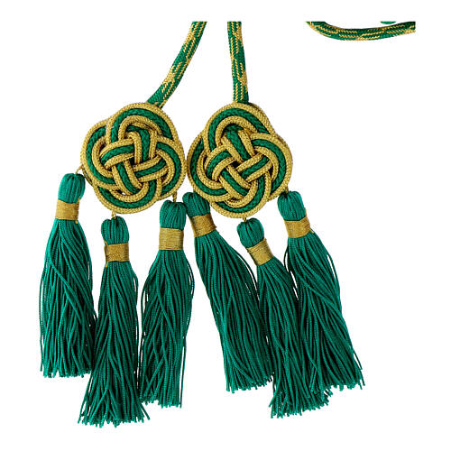 Cingolo sacerdotale rosetta tre fiocchi tripolino verde menta oro 4
