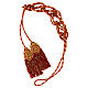 Red and golden cincture for priest with knotted medallion s5