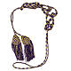 Purple and golden cincture for priest with knotted medallion s5