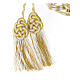 Priesterzingulum, cremefarben-gold, Quaste mit flachem Abschluss s4
