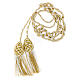 Cream-coloured and golden cincture for priest with knotted medallion s2