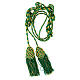 Mint green and golden cincture for priest with knotted medallion s1