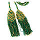 Mint green and golden cincture for priest with knotted medallion s3