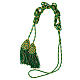 Mint green and golden cincture for priest with knotted medallion s5