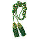 Mint green priest rope cincture with gold medal bow s1
