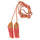 Pink and golden cincture for priest with knotted medallion s1