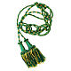 Luxury priest's cincture in gold mint green wood ribbon bow s1