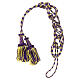 Luxury priest cincture with cannetille tassel, purple and gold, wooden core s6