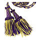 Wooden bow priest's cincture covered in luxury purple gold tinsel s4