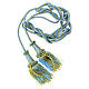 Luxury priest cincture in gold and light blue wood bow s1