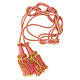 Luxury priest cincture with cannetille tassel, pink and gold, wooden core s2