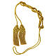 Priesterzingulum, goldfarben, einfarbig, Quaste mit flachem Abschluss s6