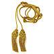 Golden priest cincture with knotted medallion and twisted fringe s1