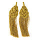 Golden priest cincture with knotted medallion and twisted fringe s4