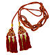 Priest cincture with luxury triangular medallion and four tassels, red and golden cannotille s2