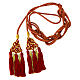 Priest's rope cincture with 5 red and gold tassels luxury s2