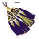 Priest cincture with luxury triangular medallion and four tassels, purple and golden cannotille s3