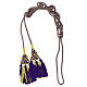 Cingolo battipanni sacerdotale canuttiglia 5 fiocchi color viola oro lusso s5