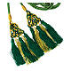 Luxury priest's cincture with 5 gold mint green ribbon tassels s4