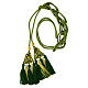 Priest's rope cincture gold olive green cloth with 5 tassels s2