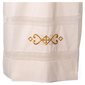 Ivory-coloured alb by Gamma, machine-embroidered polycotton, golden cross