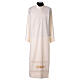 Ivory-coloured alb by Gamma, machine-embroidered polycotton, golden cross s1