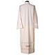 Ivory cotton blend alb with Gamma gold cross machine embroidery s6