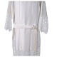 Surplice with embroidery, macramé lace with floral pattern and JHS, cotton/silk s9