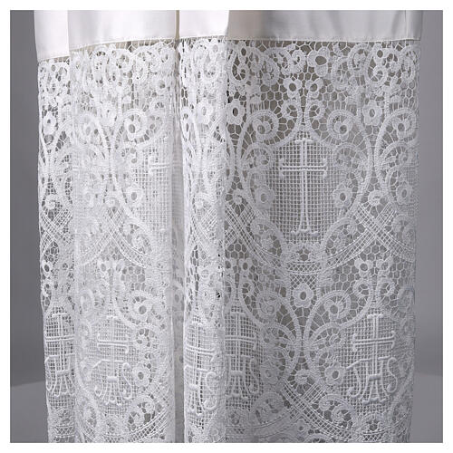 Surplice JHS embroidery floral motif lace macrame cotton/silk 4