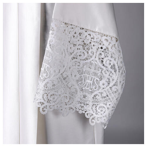 Surplice JHS embroidery floral motif lace macrame cotton/silk 5