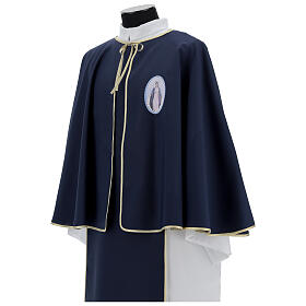 Confraternity dress, white and blue with golden edges, polyester