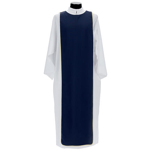 Confraternity dress, white and blue with golden edges, polyester 4