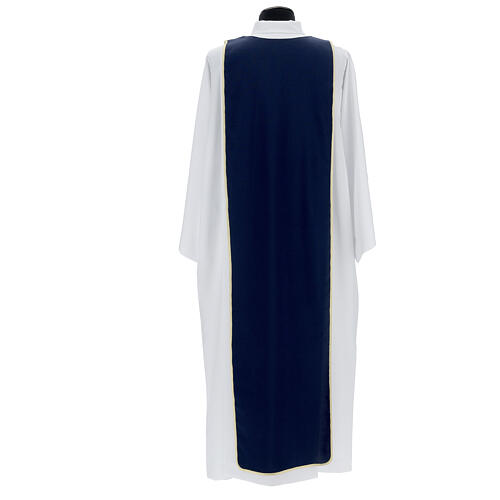 Confraternity dress, white and blue with golden edges, polyester 9