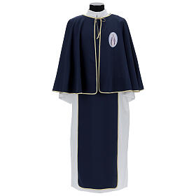 Fraternity dress white blue polyester with gold edge