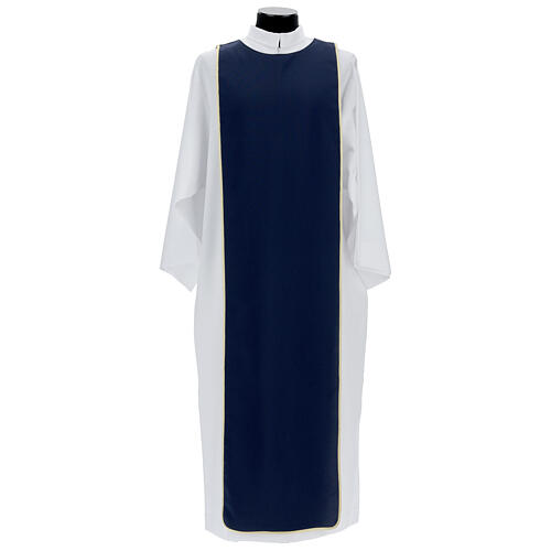 Fraternity dress white blue polyester with gold edge 4