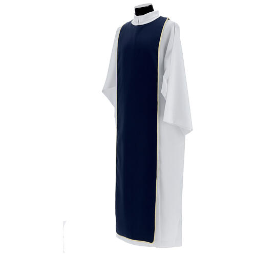 Fraternity dress white blue polyester with gold edge 5