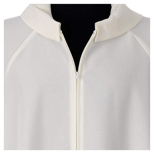 Alva cor de marfim com logótipo oficial Jubileu 2025 corte alargado capuz falso 4