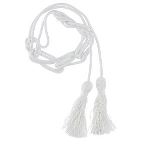 White priest rope cincture octopus shape solid color, 4 meters
