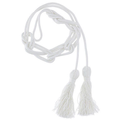 White priest rope cincture octopus shape solid color, 4 meters 1