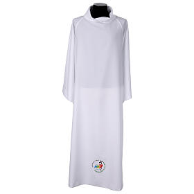 Jubilee 2025 white alb with printed logo and raglan sleeves