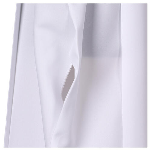 Alb with pleats, shoulder zip fastener, front and back chalice embroidery 7