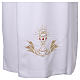 Alb with pleats, shoulder zipper, chalice embroidery on front and back s2