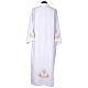 Alb with pleats, shoulder zipper, chalice embroidery on front and back s5