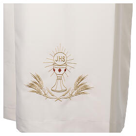 Ivory Alb with Folds and Chalice Embroidery Zipper